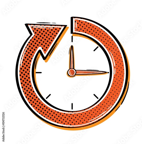 comic arrow with watch