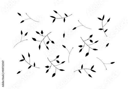 hand drawn petals - elegant greeting card