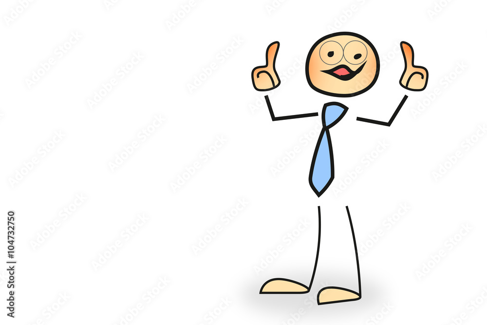 Stick figure holds for consent thumbs up