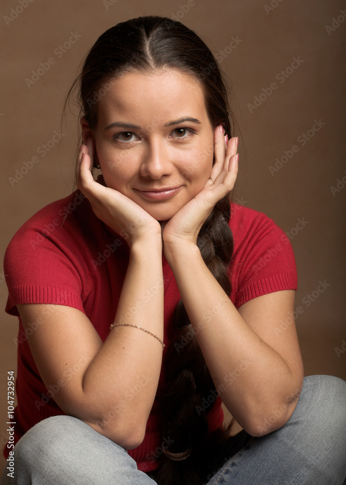 attractive brunette in casual wear attractive brunette in casual wear