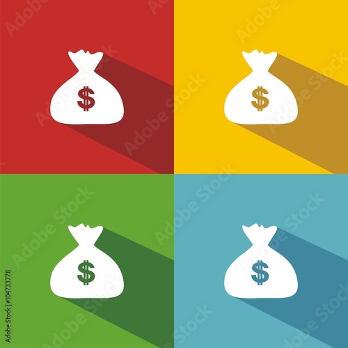 Icono de saco de dinero. Ilustración vectorial