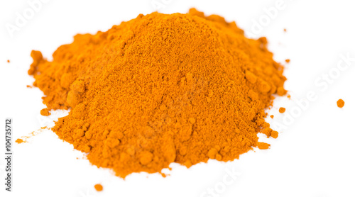 Portion of Turmeric (isolated on white)