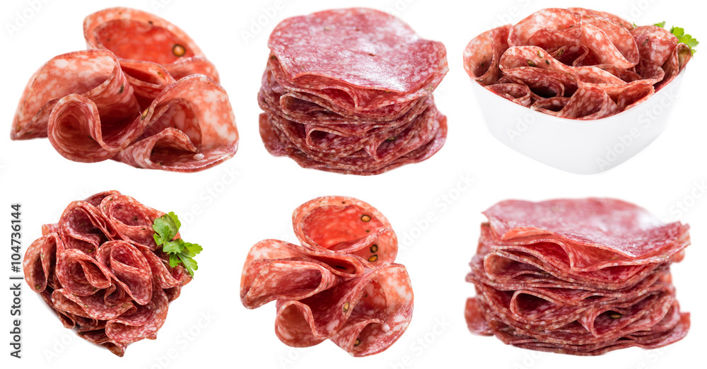 Salami isolated on white Salami isolated on white