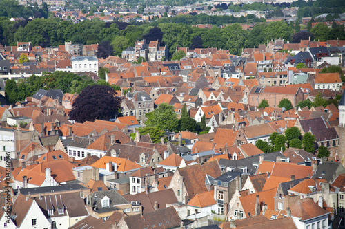 Wallpaper Mural Aerial View of Bruges, Brugge, Flanders, Belgium, UNESCO World Heritage Site Torontodigital.ca