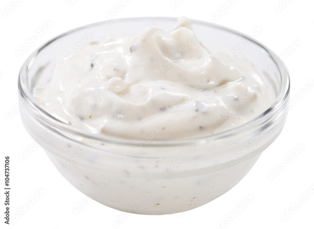 Sour Cream with fresh herbs (isolated on white) Sour Cream with fresh herbs (isolated on white)