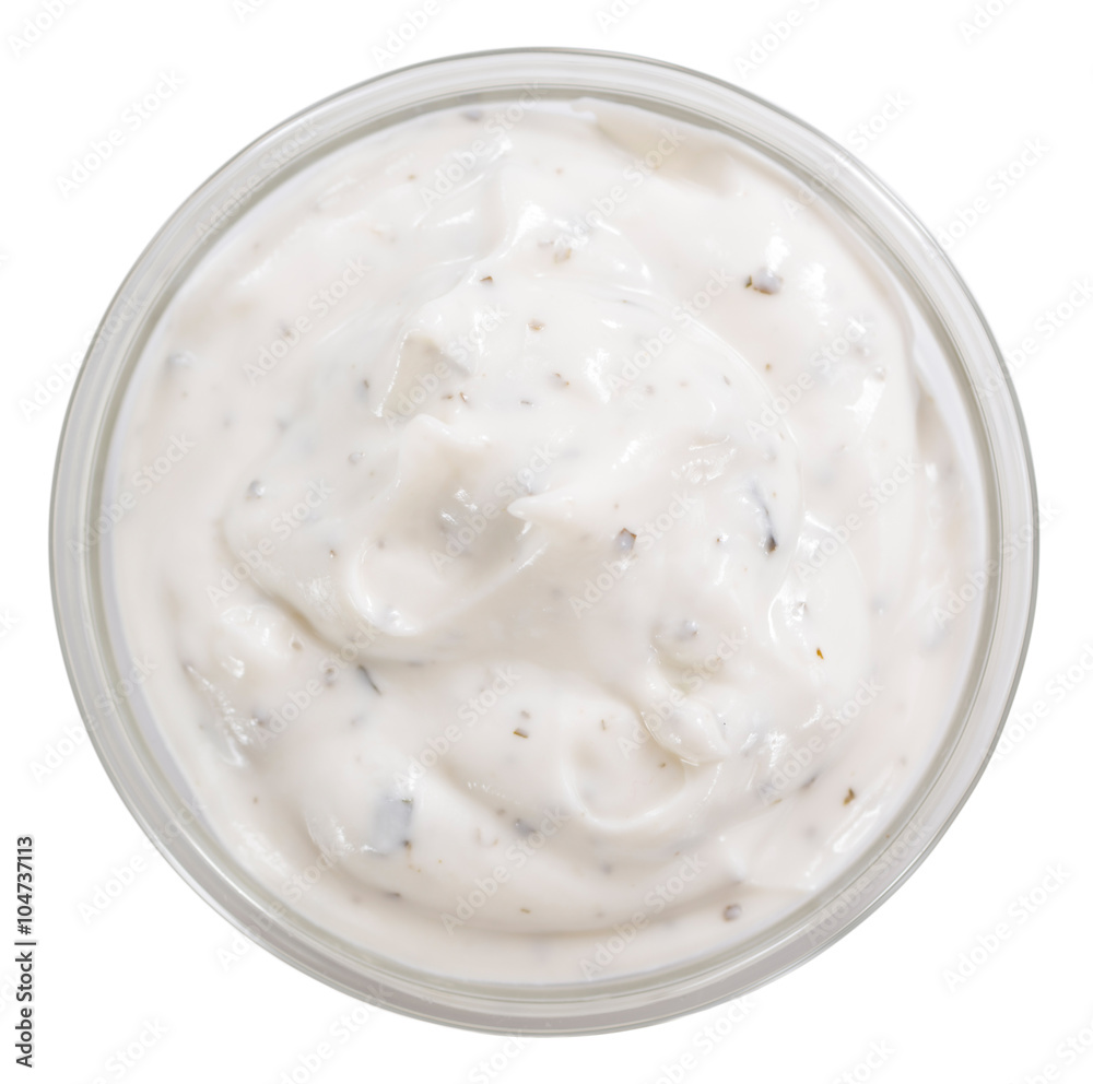 Sour Cream with fresh herbs (isolated on white) Sour Cream with fresh herbs (isolated on white)