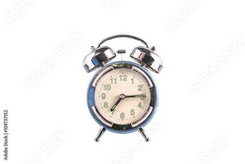 The Old Alarm clock on white background