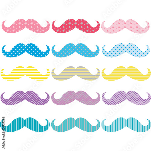 Colorful Mustaches Pattern Collections