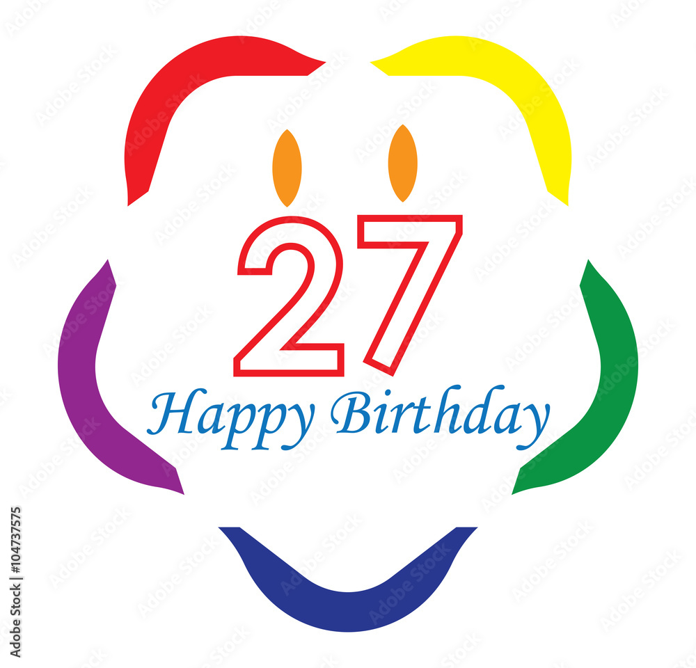 Obraz premium 27 happy birthday
