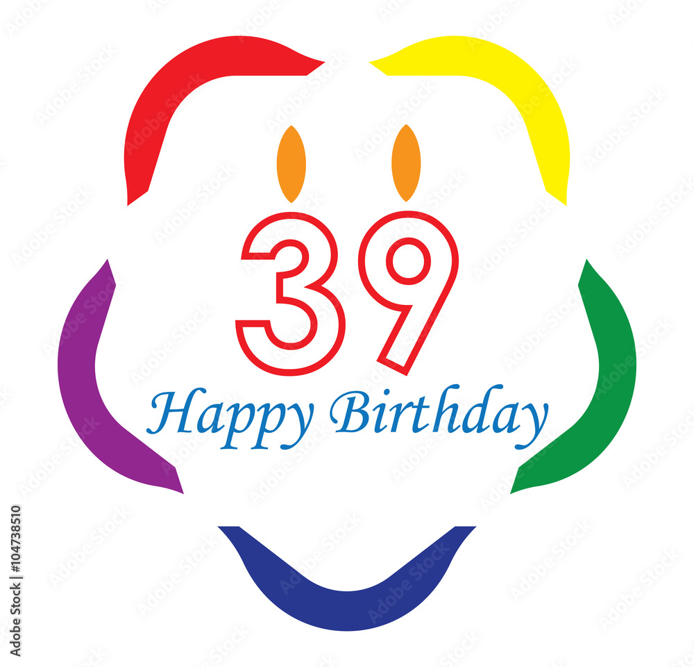 Obraz premium 39 happy birthday