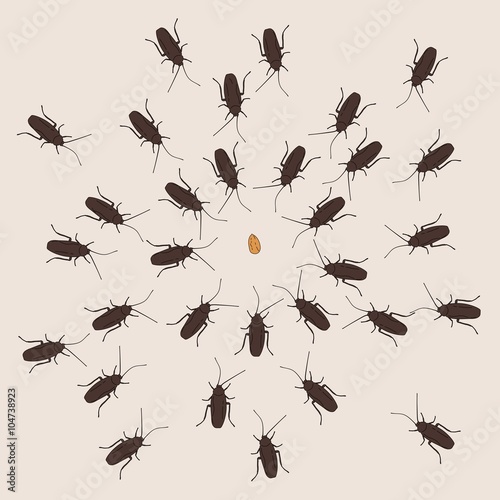 A creative illustration of hunting cockroaches