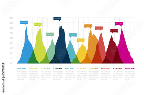 Graph, chart. Design area chart for infographic.