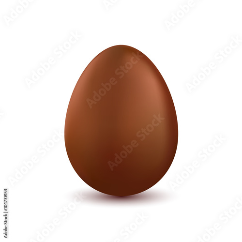 Vector chocolate easter egg isolated on white