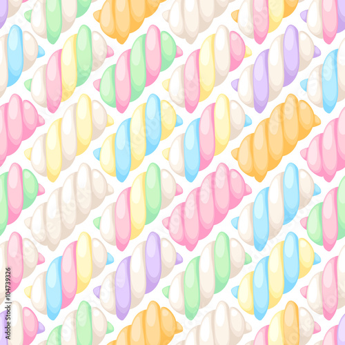 Marshmallow twists seamless pattern vector illustration.
