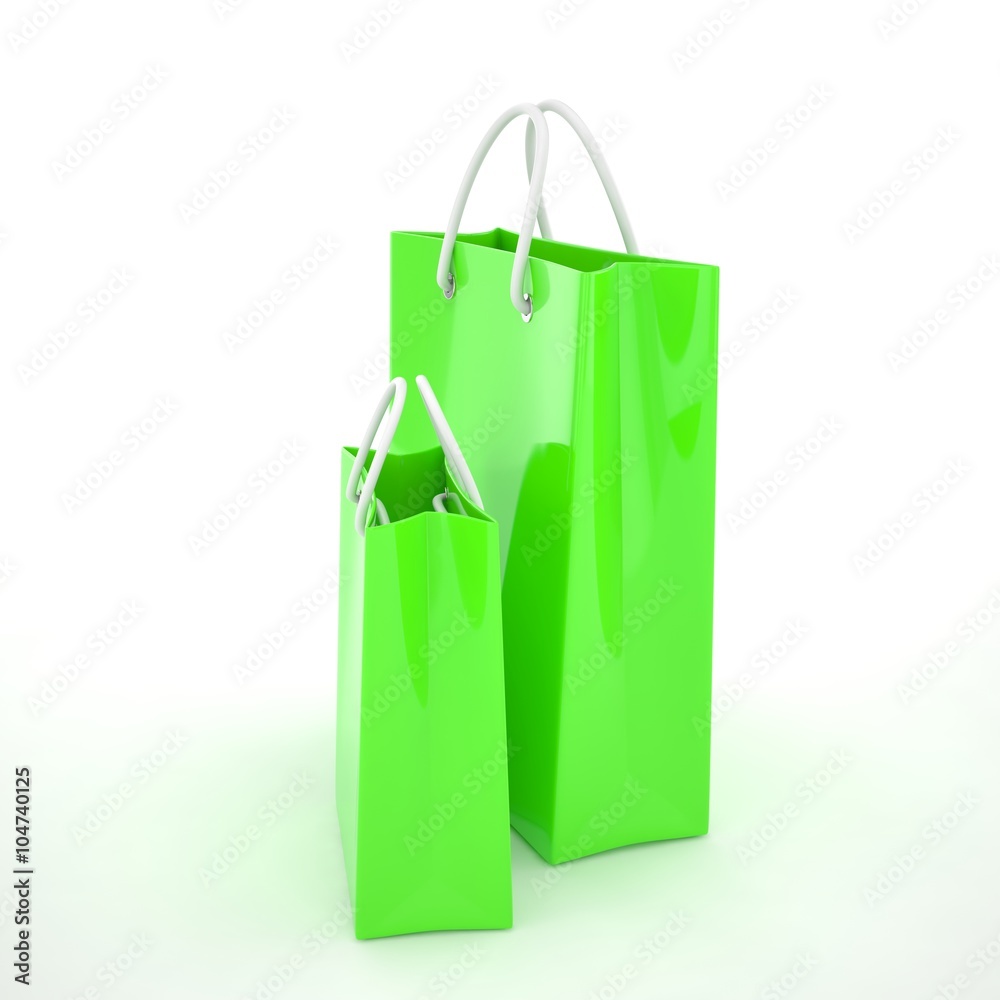 Paper Shopping Bags isolated on white background