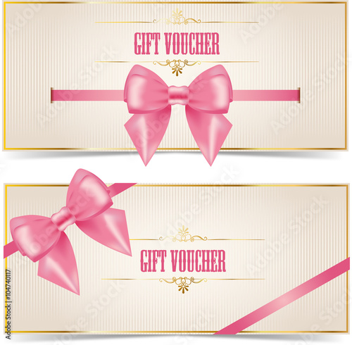 Gift voucher with pink bow