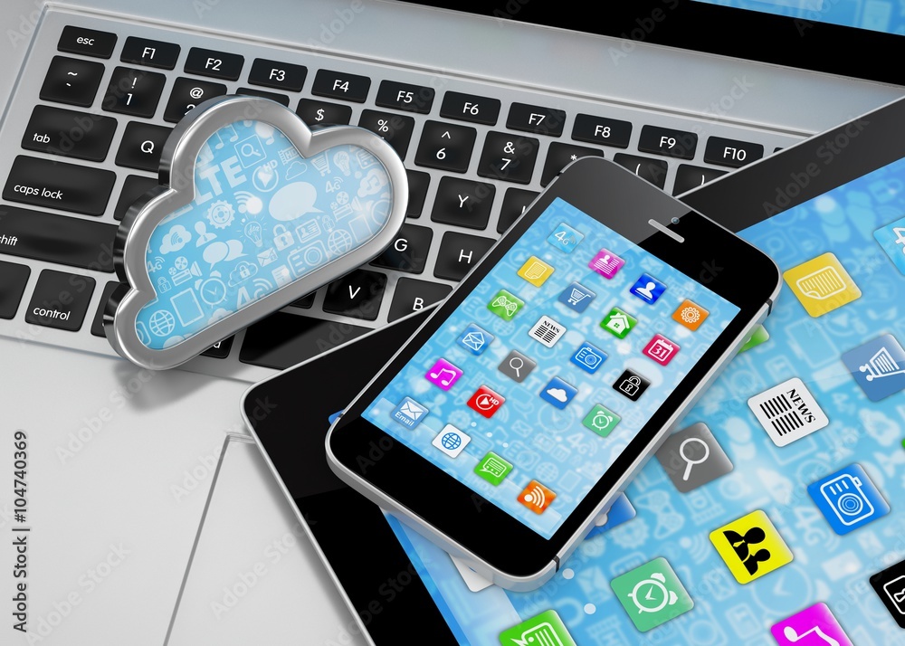 laptop, tablet pc, smart phone and cloud laptop, tablet pc, smart phone and cloud