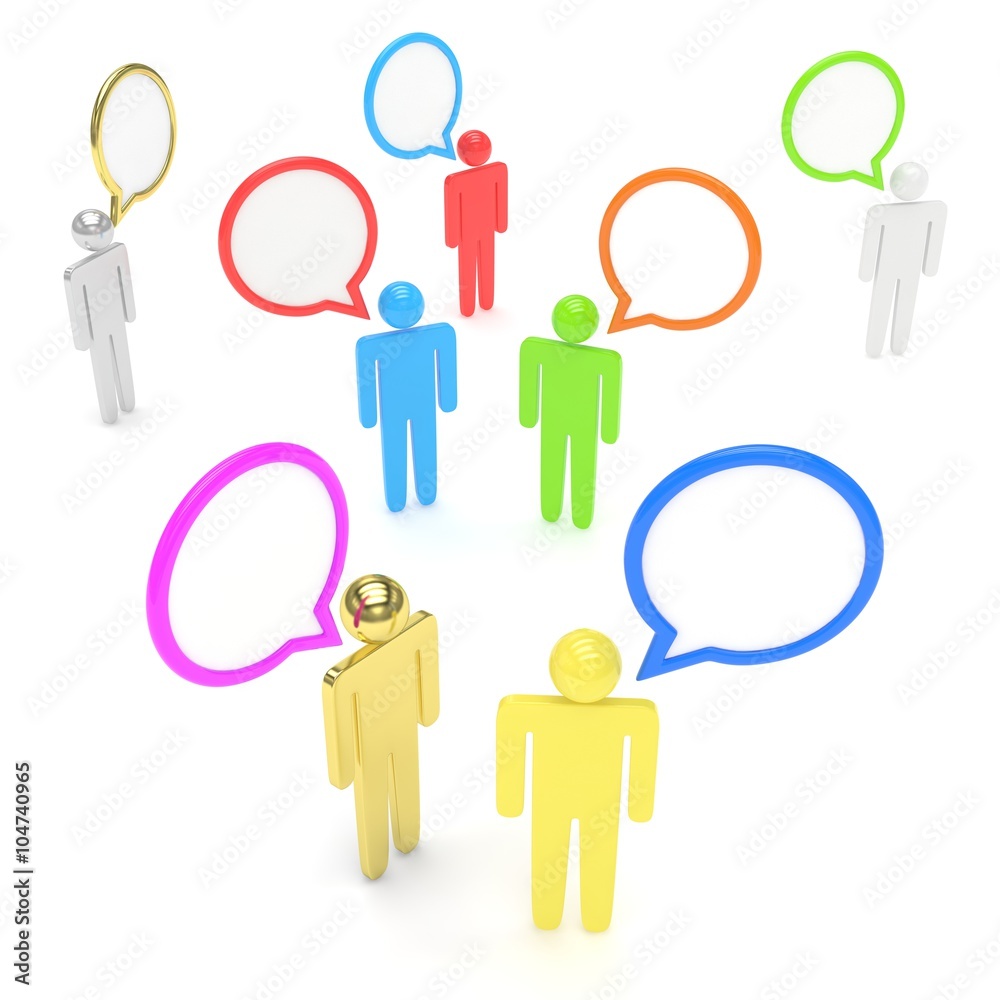 people with talk bubbles isolated over a white background people with talk bubbles isolated over a white background