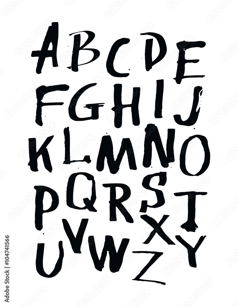 Alphabet letters. Hand drawn illustration by inc.