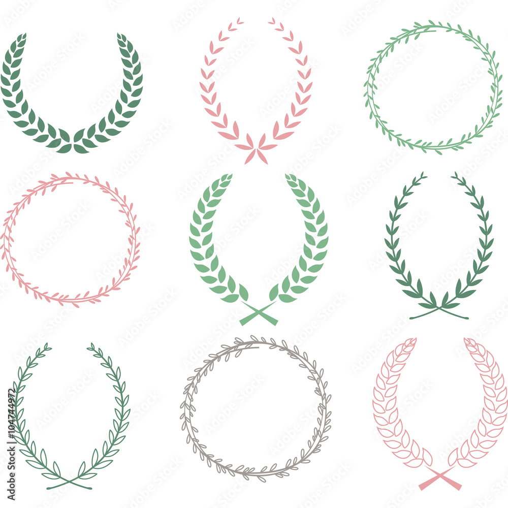 
Hand Drawn Laurel Wreaths Collections