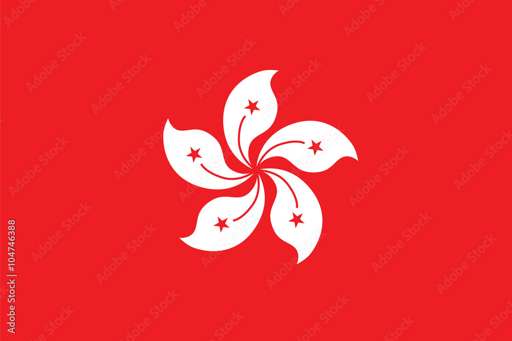 Naklejka premium Standard Proportions for Hong Kong Official Flag