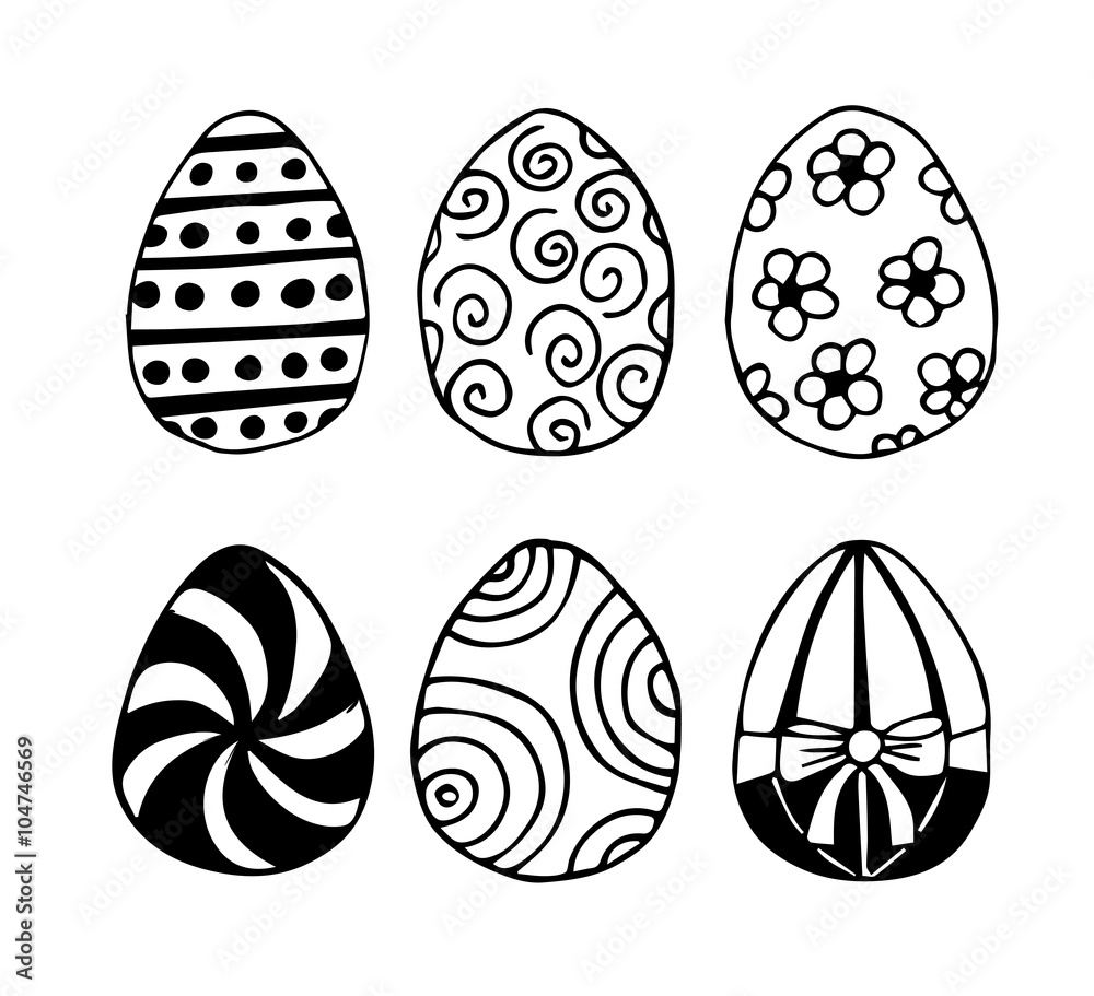 Hand-drawn Easter eggs Hand-drawn Easter eggs