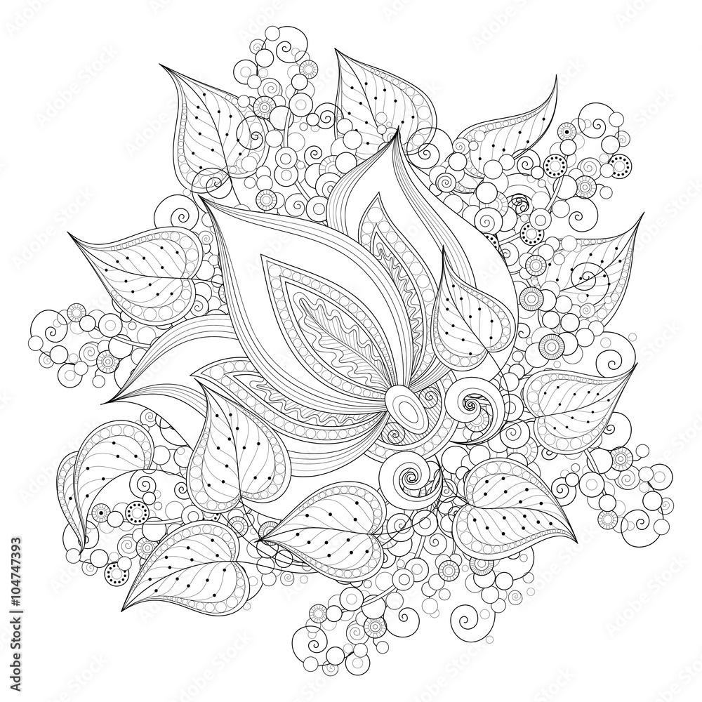 Vector Monochrome Floral Background Vector Monochrome Floral Background