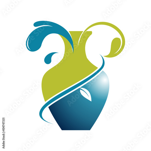 Jar Jug Natural Life Water Logo Illustration