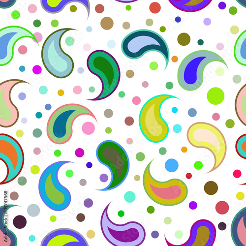Paisley abstract seamless background. Vector illustration