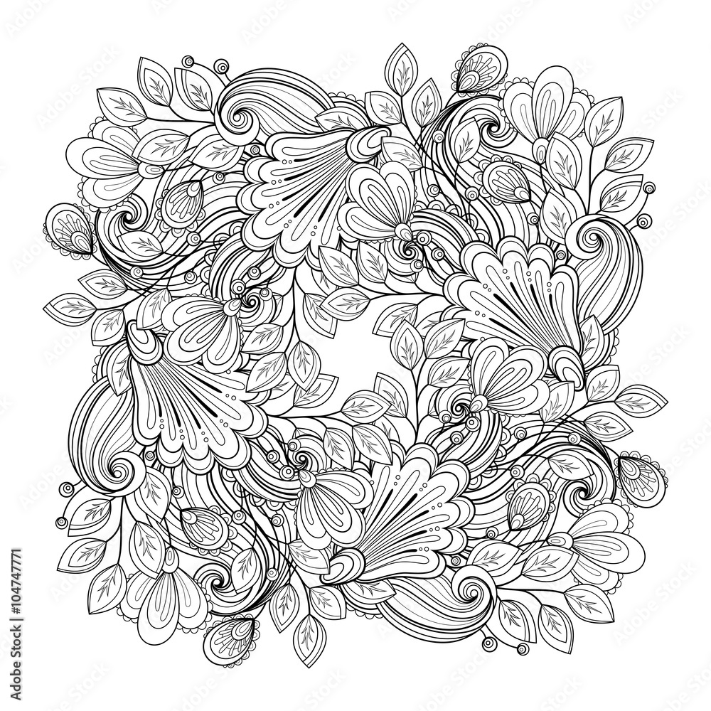 Vector Monochrome Floral Background Vector Monochrome Floral Background