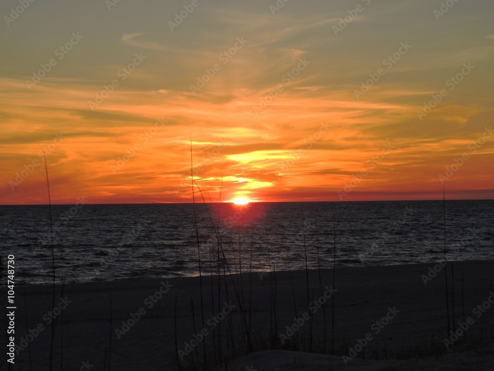 Naklejka premium sunset on the gulf of mexico