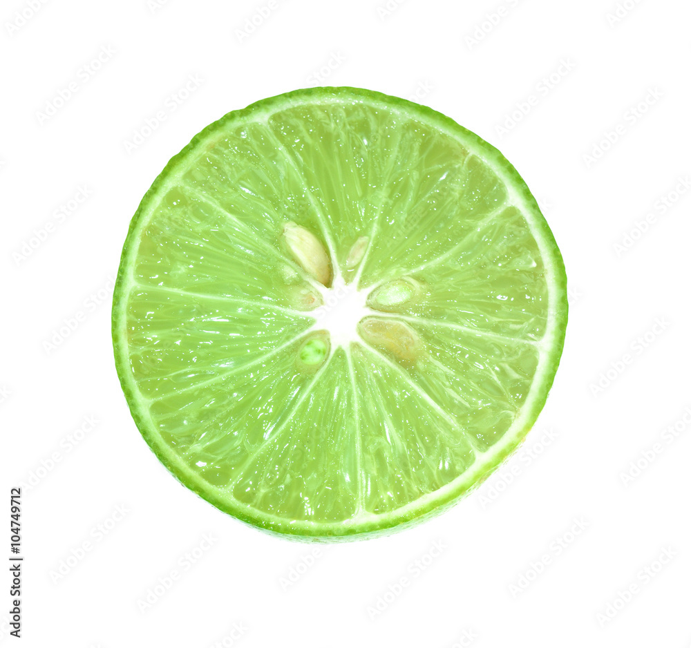 Fresh lime isolated on white background