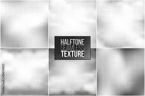 Set of 6 halftone seamless vector backgrounds.