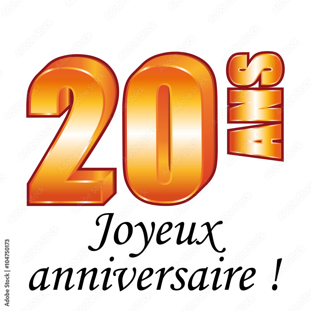 Carte Anniversaire 20 Ans Orange