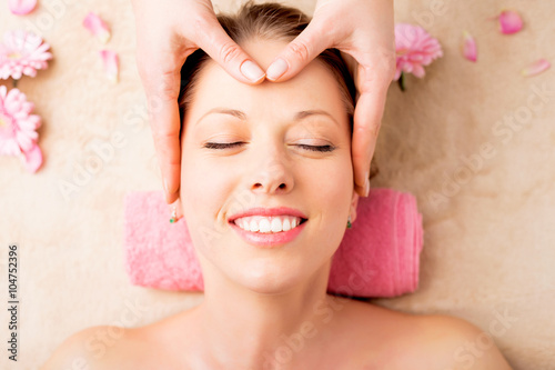 Facial massage at spa