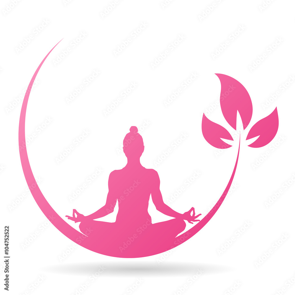 Yoga-Icon - Meditation (in Pink) Stock Vector