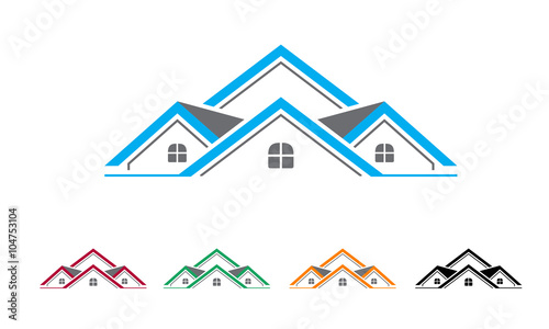 real estate, building, house, property, home logo design