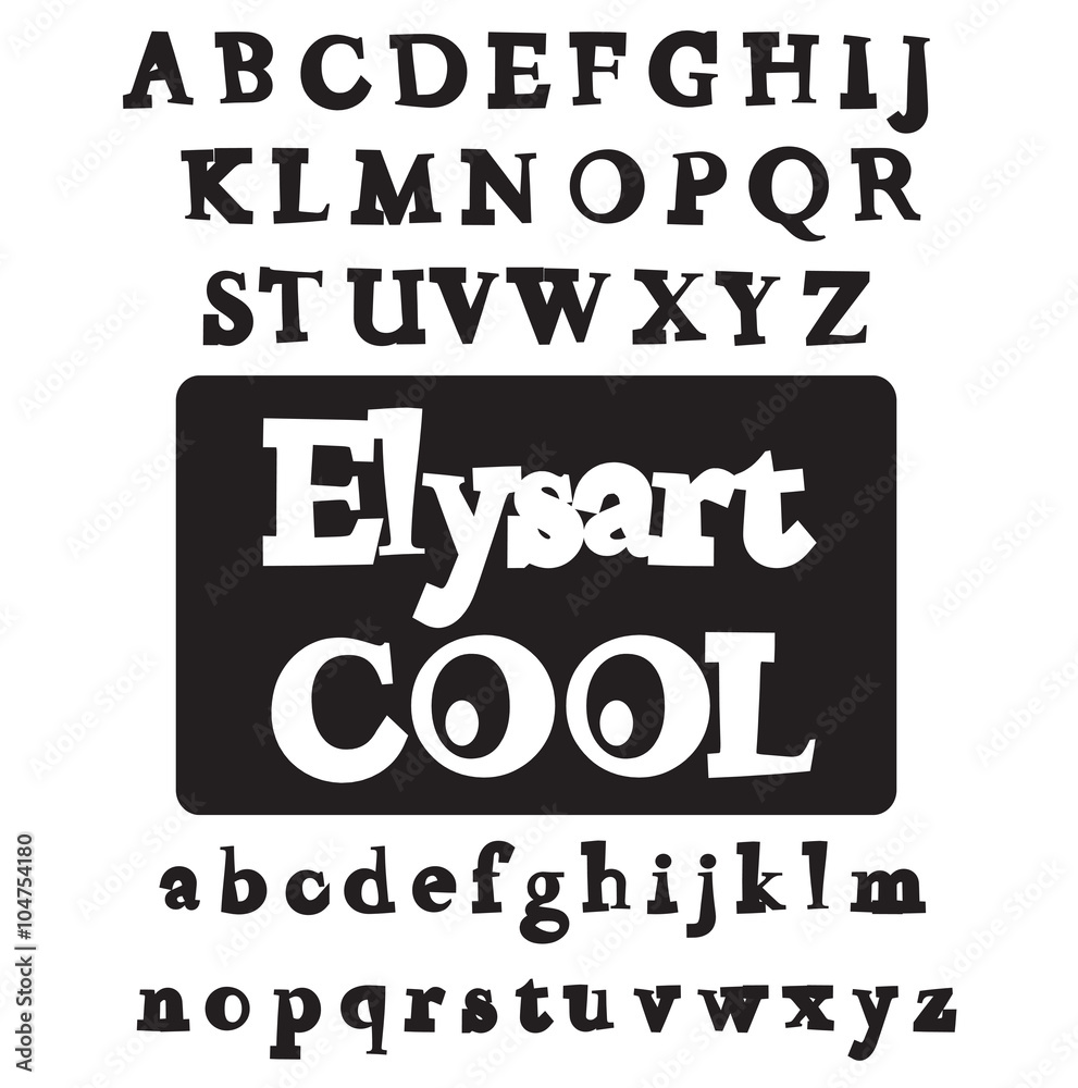 Fototapeta premium Elysart Cool font. Vector alphabet set
