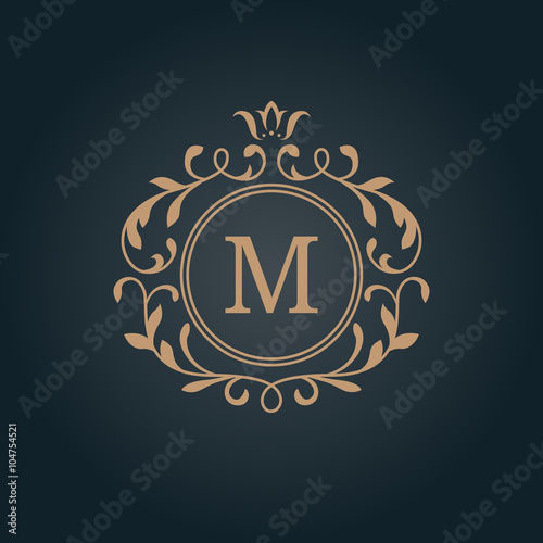 Vintage monogram template