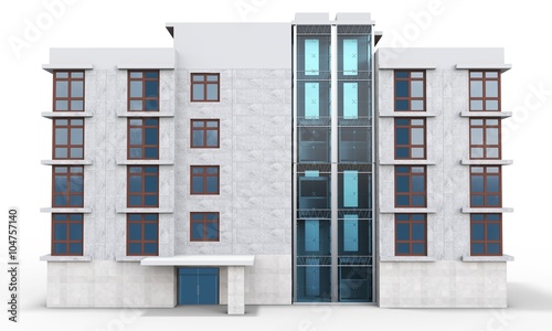 3d contemporary apartment block