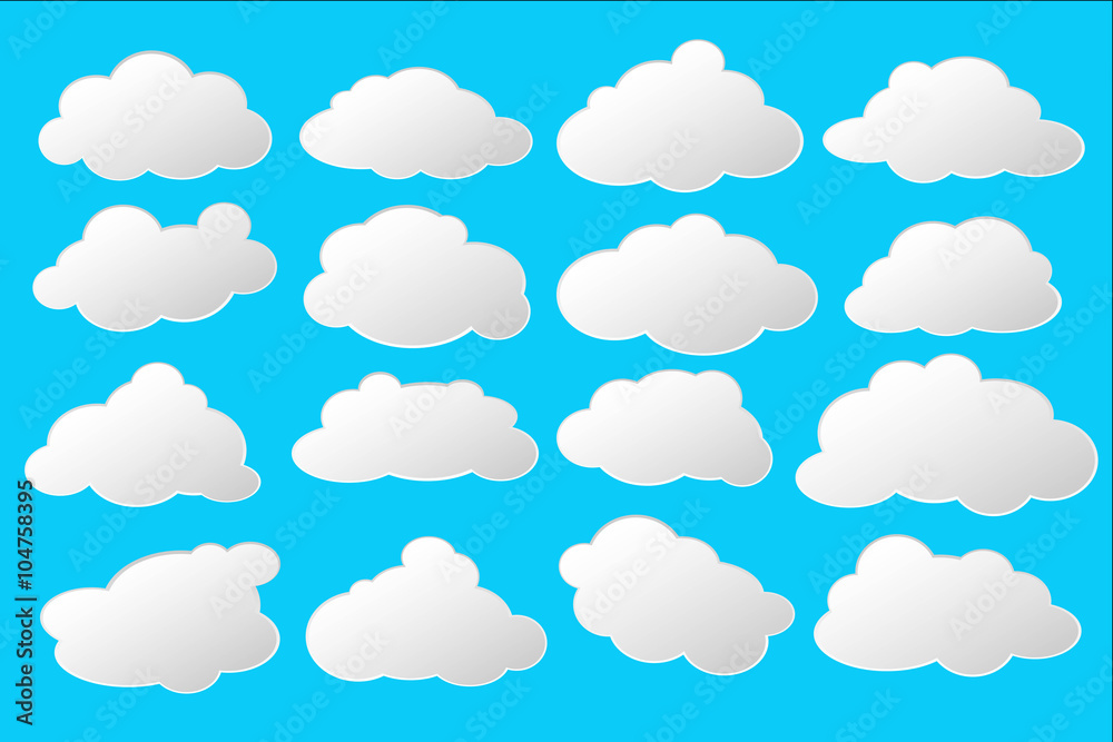White clouds vector clipart for text or weather forecast