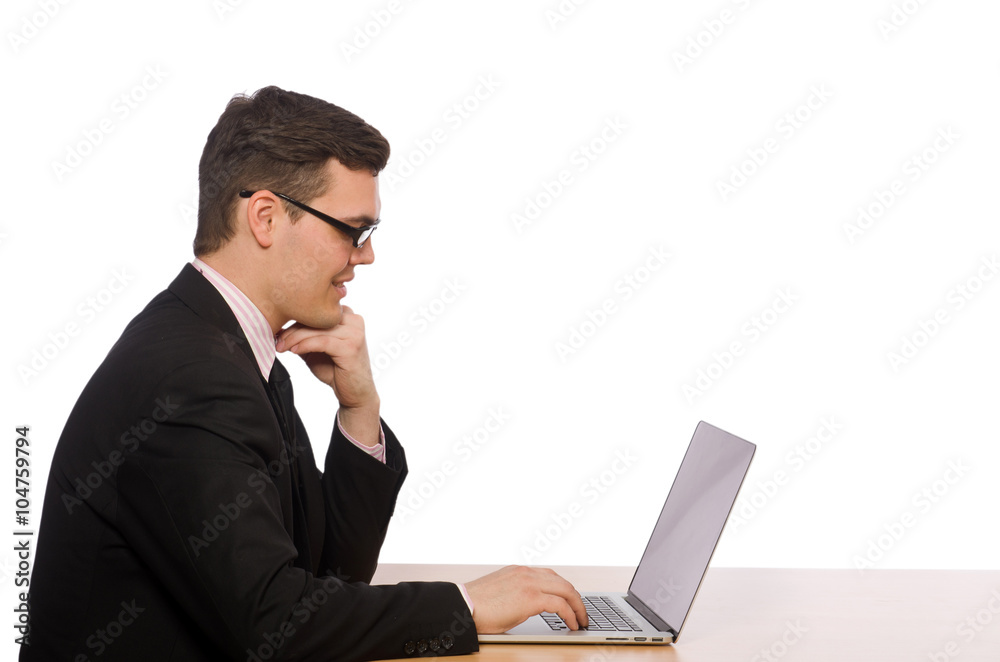 Young businessman isolated on the white Young businessman isolated on the white