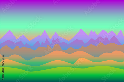 Fantasy landscape background with mountains and hills © Elya.Q