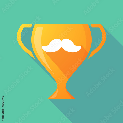 Long shadow trophy icon with a moustache