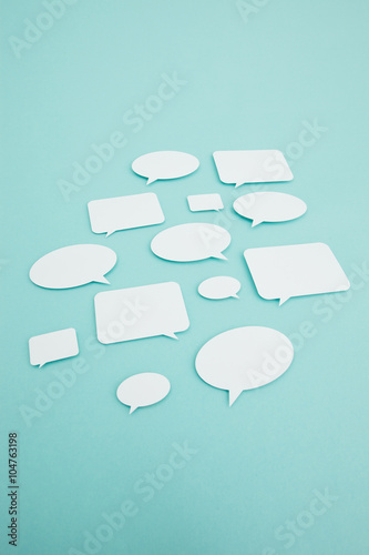 Blank paper speech bubbles