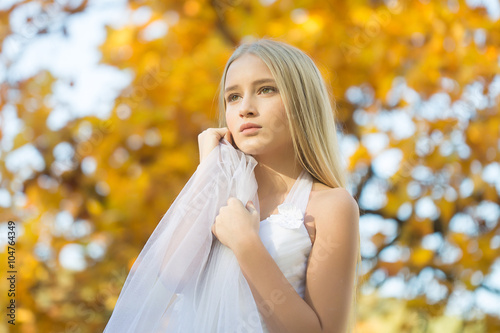 Beautiful autumn bride