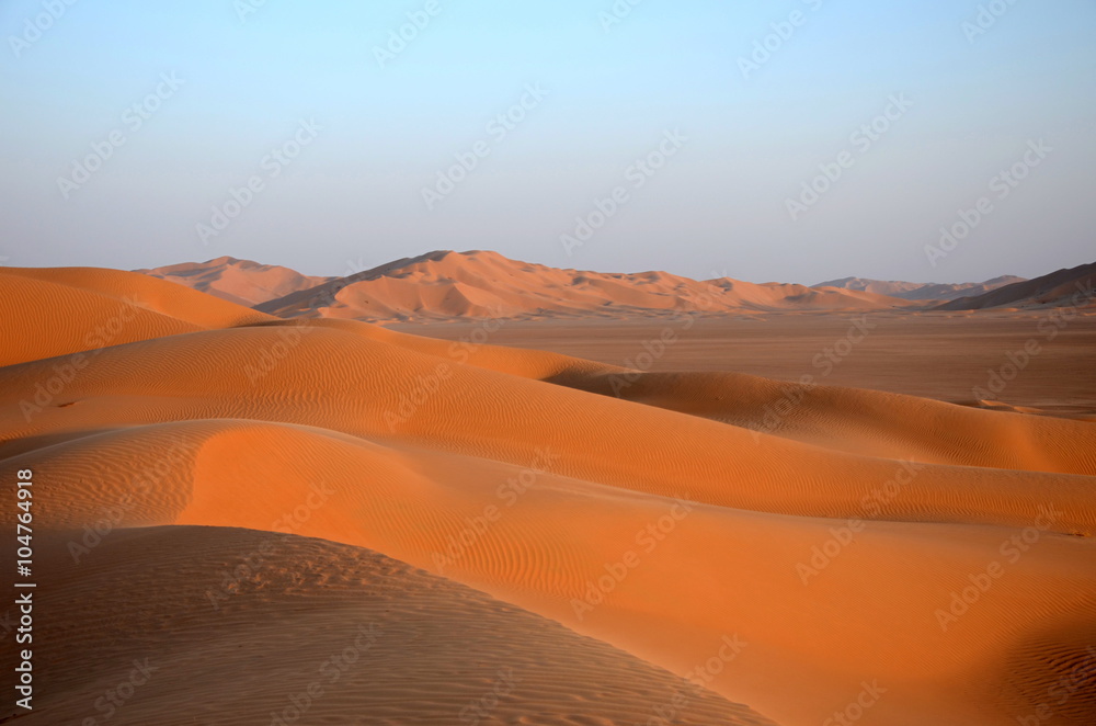 Sand dunes and blue sky Oman