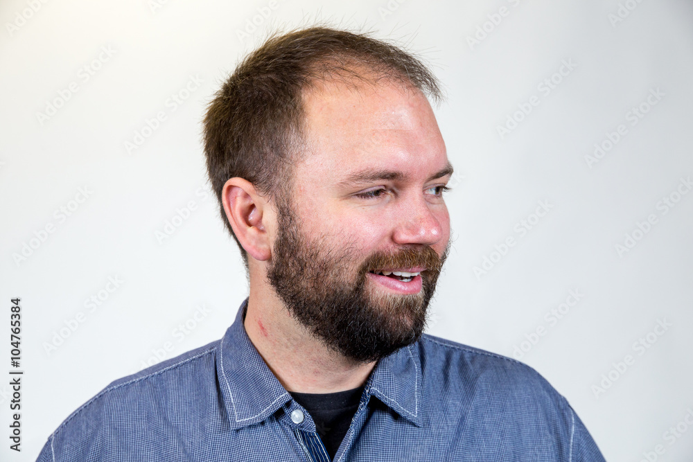 Man in Mid 30s Poses for Studio Portrait