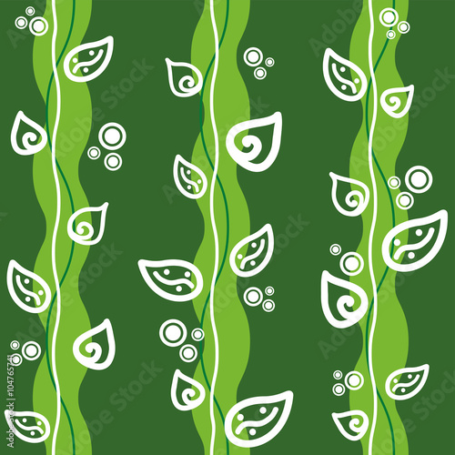 Seamless green background with leaves