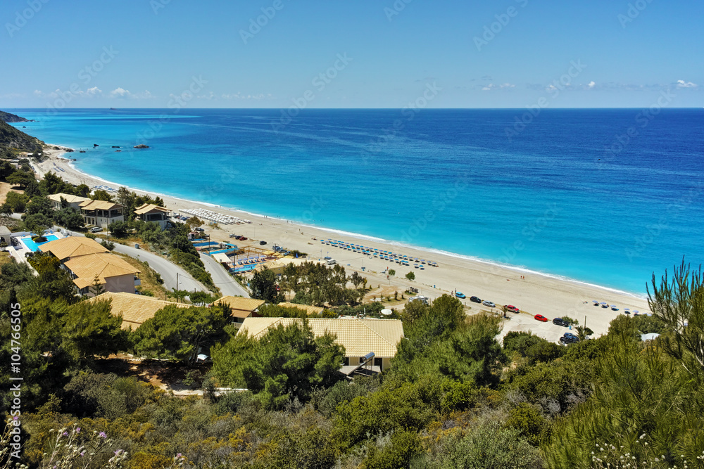 Amazing panorama of Katisma Beach, Lefkada, Ionian Islands, Greece